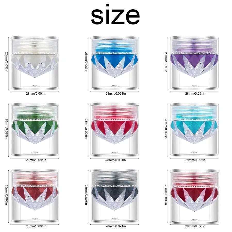 9 Colors Aurora Pearl Chrome Nail Powder - Luxury Fabulous Cosmetics