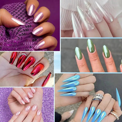 9 Colors Aurora Pearl Chrome Nail Powder - Luxury Fabulous Cosmetics