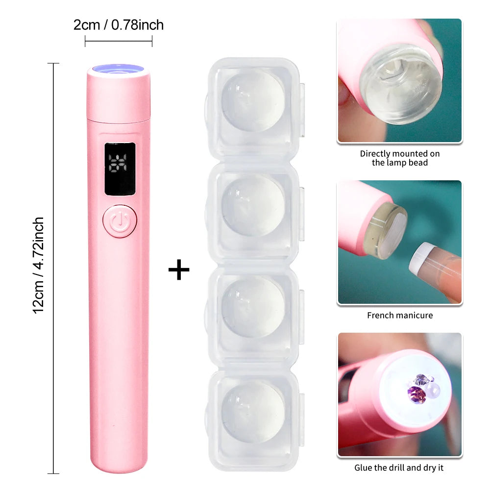 Mini Professional Nail Art UV LED Light with Display Rechargeable Portable Nail Dryer Upright UV Lamp for Nail Art Removable Luxury Fabulous Cosmetics