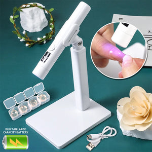 Mini Professional Nail Art UV LED Light with Display Rechargeable Portable Nail Dryer Upright UV Lamp for Nail Art Removable Luxury Fabulous Cosmetics