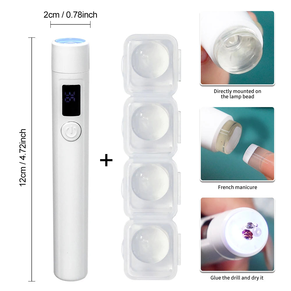 Mini Professional Nail Art UV LED Light with Display Rechargeable Portable Nail Dryer Upright UV Lamp for Nail Art Removable Luxury Fabulous Cosmetics