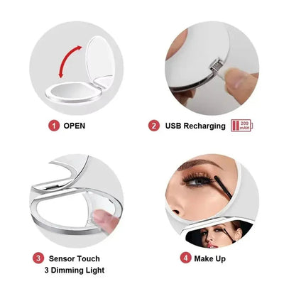 Magnifying Travel Makeup Mirror with Light - Luxury Fabulous Cosmetics