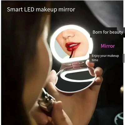 Magnifying Travel Makeup Mirror with Light - Luxury Fabulous Cosmetics