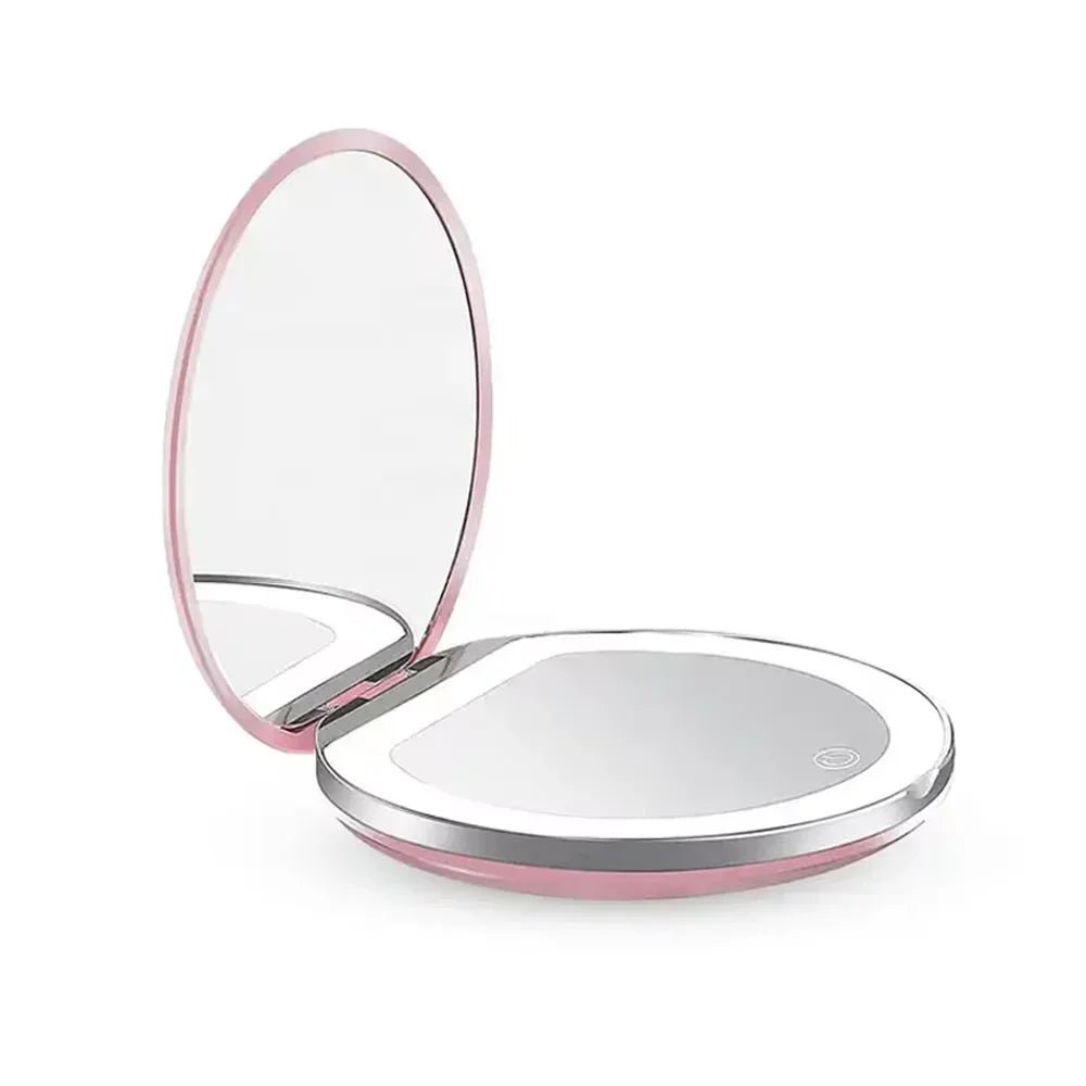 Magnifying Travel Makeup Mirror with Light - Luxury Fabulous Cosmetics